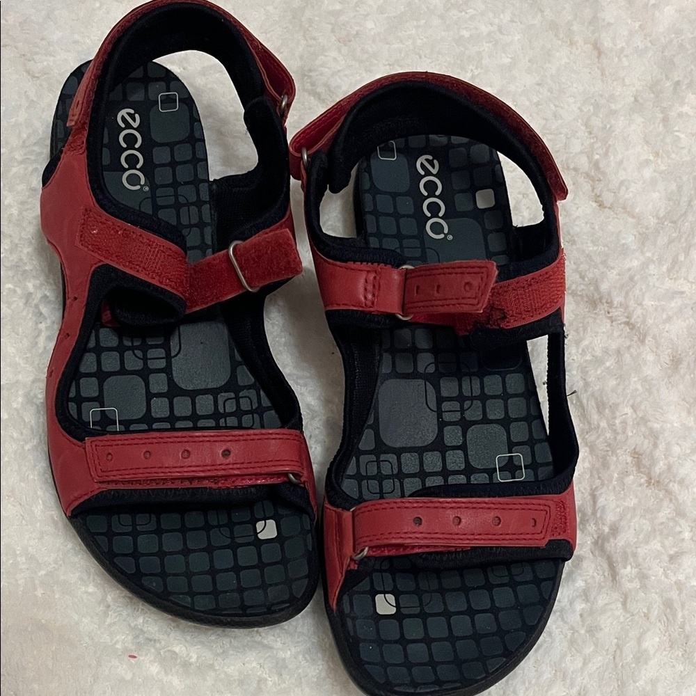 Ecco Vibrant Red Open-Toe Sandals